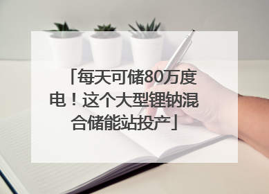 每天可储80万度电！这个大型锂钠混合储能站投产