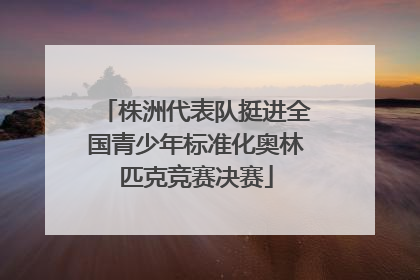 株洲代表队挺进全国青少年标准化奥林匹克竞赛决赛