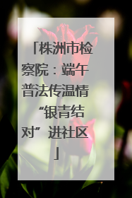 株洲市检察院：端午普法传温情 “银青结对”进社区