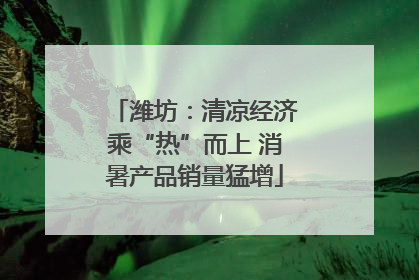 潍坊：清凉经济乘“热”而上 消暑产品销量猛增