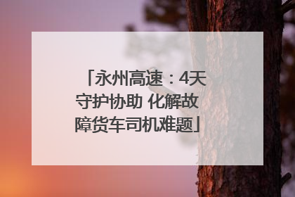 永州高速：4天守护协助 化解故障货车司机难题