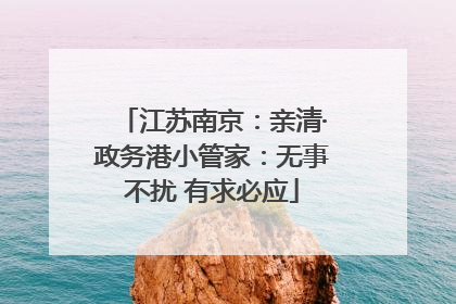 江苏南京：亲清·政务港小管家：无事不扰 有求必应