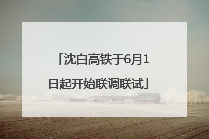 沈白高铁于6月1日起开始联调联试