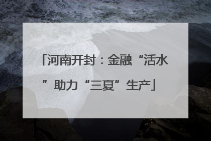河南开封：金融“活水”助力“三夏”生产