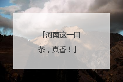 河南这一口茶，真香！