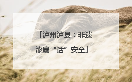 泸州泸县：非遗漆扇“话”安全