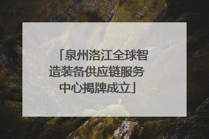 泉州洛江全球智造装备供应链服务中心揭牌成立