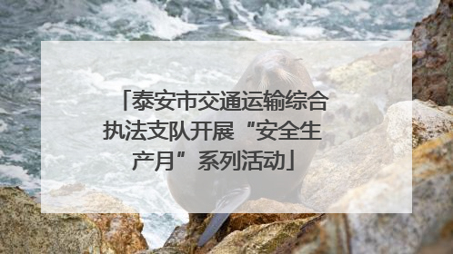 泰安市交通运输综合执法支队开展“安全生产月”系列活动