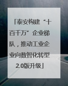 泰安构建“十百千万”企业梯队，推动工业企业向数智化转型2.0版升级