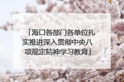 海口各部门各单位扎实推进深入贯彻中央八项规定精神学习教育