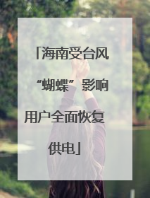 海南受台风“蝴蝶”影响用户全面恢复供电