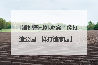 淄博周村韩家窝：像打造公园一样打造家园