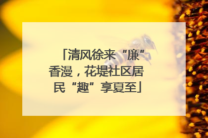 清风徐来“廉”香漫，花堤社区居民“趣”享夏至