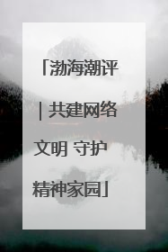 渤海潮评｜共建网络文明 守护精神家园