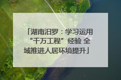 湖南汨罗：学习运用“千万工程”经验 全域推进人居环境提升