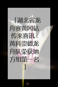 湖北省龙舟赛黄冈站传来喜讯：黄科崇德龙舟队荣获地方组第一名