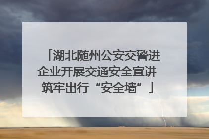 湖北随州公安交警进企业开展交通安全宣讲筑牢出行“安全墙”