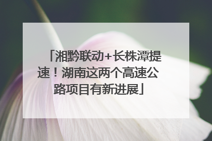 湘黔联动+长株潭提速！湖南这两个高速公路项目有新进展