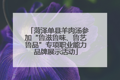 菏泽单县羊肉汤参加“鲁滋鲁味、鲁艺鲁品”专项职业能力品牌展示活动