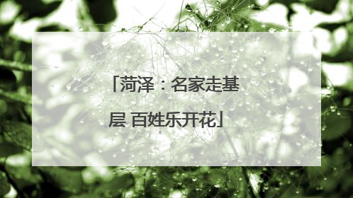 菏泽：名家走基层 百姓乐开花