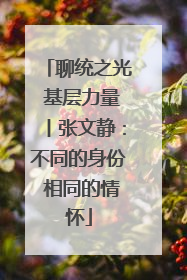 聊统之光 基层力量丨张文静：不同的身份 相同的情怀