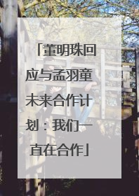 董明珠回应与孟羽童未来合作计划：我们一直在合作