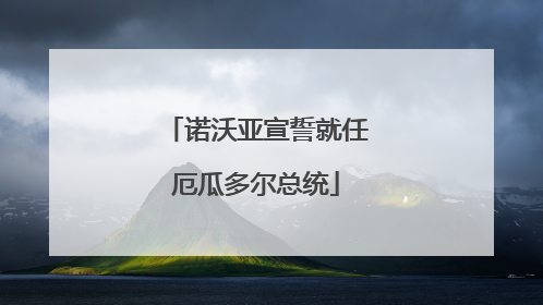 诺沃亚宣誓就任厄瓜多尔总统