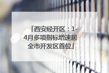 西安经开区：1-4月多项指标增速居全市开发区首位