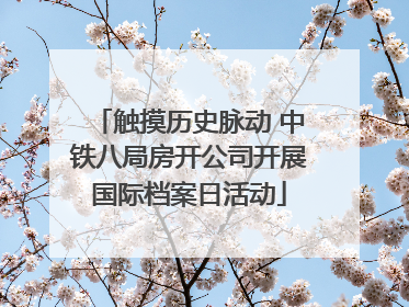 触摸历史脉动 中铁八局房开公司开展国际档案日活动