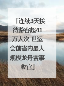 连续3天接待游客超41万人次 世运会前省内最大规模龙舟赛事收官