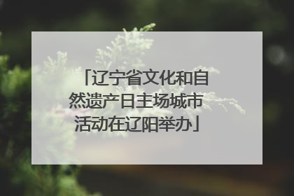 辽宁省文化和自然遗产日主场城市活动在辽阳举办