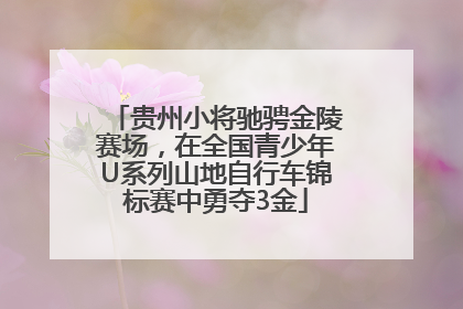 贵州小将驰骋金陵赛场，在全国青少年U系列山地自行车锦标赛中勇夺3金