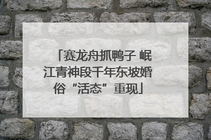 赛龙舟抓鸭子 岷江青神段千年东坡婚俗“活态”重现