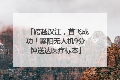 跨越汉江，首飞成功！襄阳无人机9分钟送达医疗标本