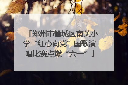 郑州市管城区南关小学“红心向党”国歌演唱比赛点燃“六一”