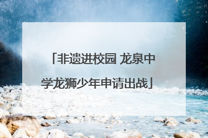 非遗进校园 龙泉中学龙狮少年申请出战