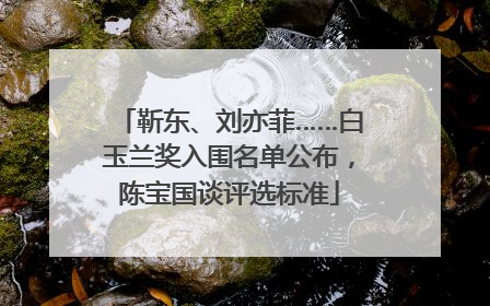 靳东、刘亦菲……白玉兰奖入围名单公布，陈宝国谈评选标准