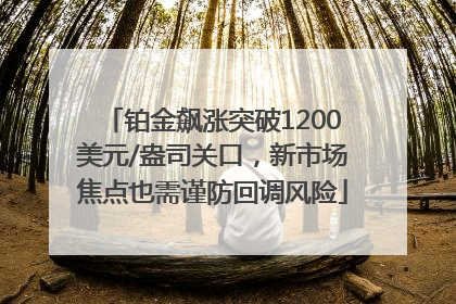 铂金飙涨突破1200美元/盎司关口，新市场焦点也需谨防回调风险