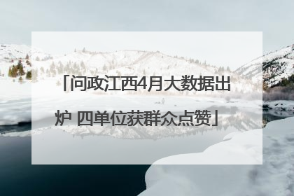 问政江西4月大数据出炉 四单位获群众点赞
