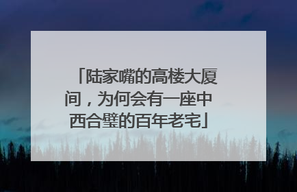 陆家嘴的高楼大厦间，为何会有一座中西合璧的百年老宅