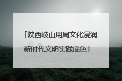 陕西岐山用周文化浸润新时代文明实践底色