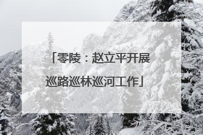 零陵：赵立平开展巡路巡林巡河工作