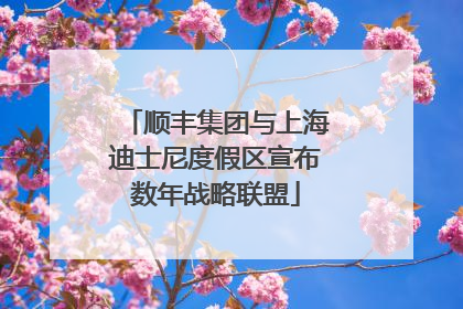 顺丰集团与上海迪士尼度假区宣布数年战略联盟