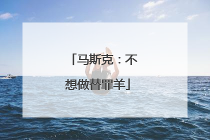 马斯克：不想做替罪羊
