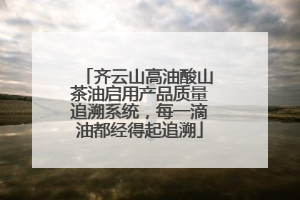 齐云山高油酸山茶油启用产品质量追溯系统，每一滴油都经得起追溯
