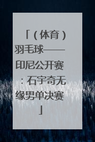 （体育）羽毛球——印尼公开赛：石宇奇无缘男单决赛