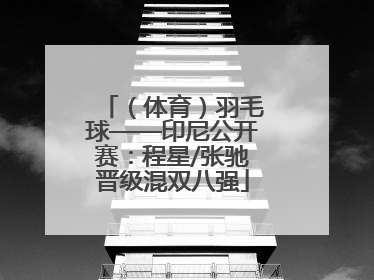 （体育）羽毛球——印尼公开赛：程星/张驰晋级混双八强