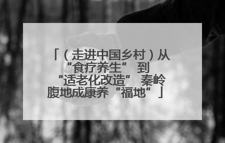（走进中国乡村）从 “食疗养生” 到 “适老化改造” 秦岭腹地成康养“福地”