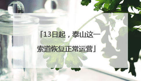 13日起，泰山这一索道恢复正常运营