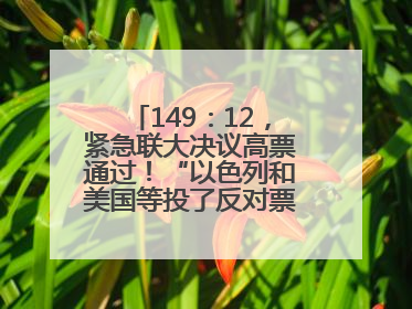 149：12，紧急联大决议高票通过！“以色列和美国等投了反对票，中方投了赞成票，19国弃权”